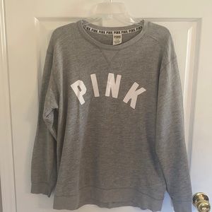 PINK Victoria’s Secret gray lightweight sweatshirt Women’s Size Medium
